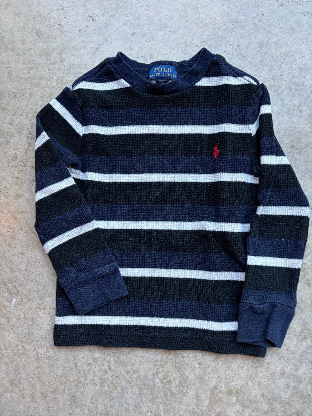 Ralph Lauren Striped Waffle Knit Shirt 3T